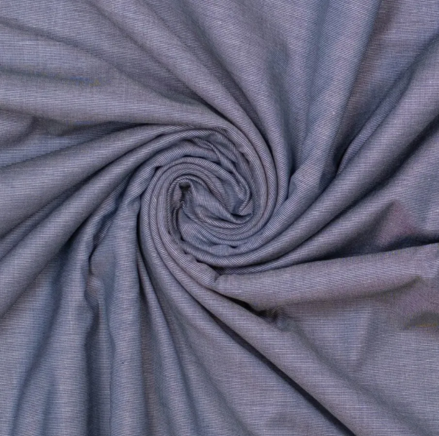Geweven polyester banaan effen indigo